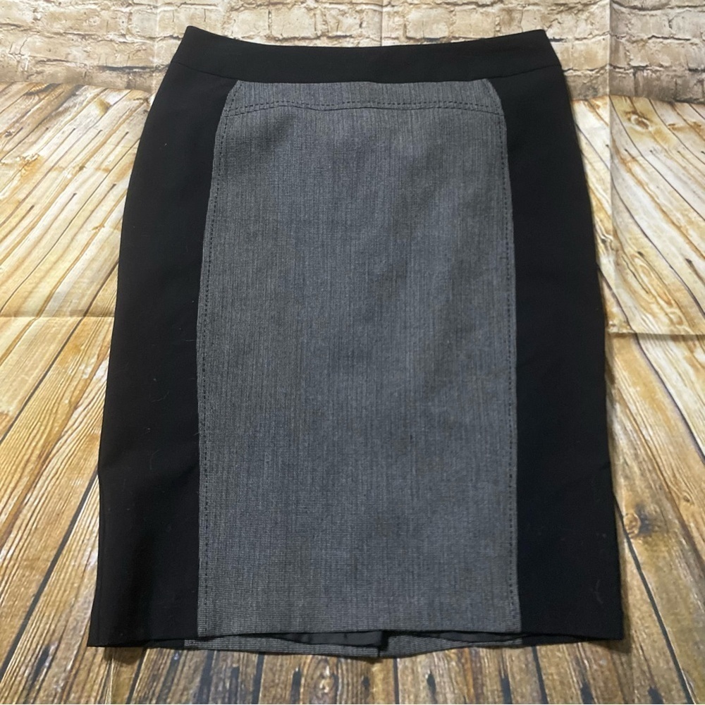Tribal Black Gray Herringbone Career Pencil Skirt